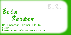 bela kerper business card